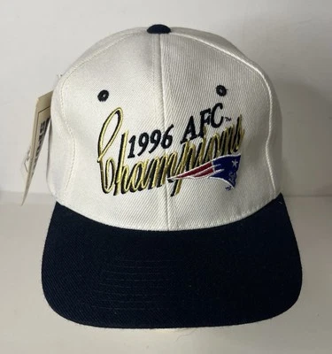 1996 Nutmeg Mills Lee Sports AFC Champions New England Patriots Snapback Hat NWT - Image 1 of 4