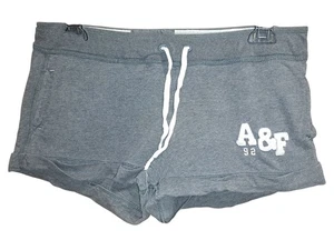 Pantalones Cortos de Salón Abercrombie & Fitch Para Mujer Gris Medio A&F 92 Logo Cordón - Imagen 1 de 6
