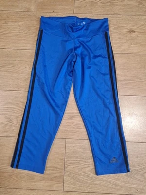 Womens 3/4 Length Capri Adidas Blue Leggings Climalite Small 8-10  (38) - Image 1 of 4