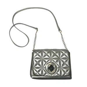 Bolso Bandolera Kate Spade Whitaker Place Naomi Plateado Metálico Cuero Acolchado - Imagen 1 de 14