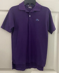IZOD Lacoste Vintage Purple Polo Shirt. Croc Logo Youth Size 16 - Picture 1 of 8