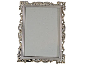 Vtg The Weston Gallery Table Top Silver Tone Metal Ornate Easel Frame  5 x 7 - Picture 1 of 4