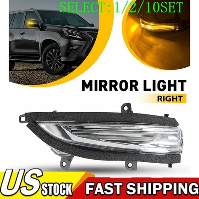 Espelho lateral direito luz de seta âmbar para Lexus LX570 GX460 10-23 1~10X - Imagem 1 de 4