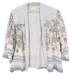 NWT COLDWATER CREEK Women Light Silk Open Front Jacket 3/4 Sleeve XL 18 $169.95 - Picture 1 of 17