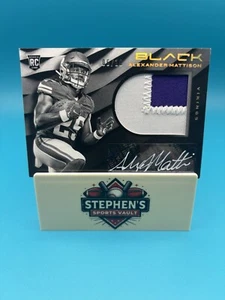 2019 Panini Black Alexander Mattison Gold #/10 Rookie Patch Auto RPA -Vikings - Picture 1 of 4