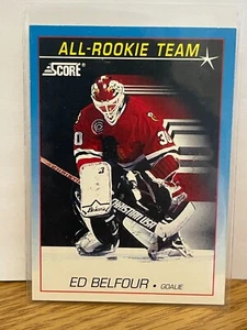 1991/92 Score Hockey Ed Belfour Card #378 Chicago Blackhawks - Picture 1 of 2