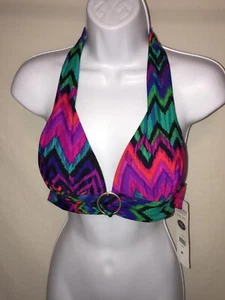 Catalina Damen Form Neckholder Bikini Oberteil Print Mehrfarbig Medium Gepolstert  - Bild 1 von 3