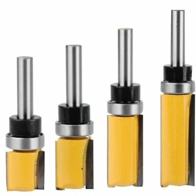 4Tlg Nutenfräser Oberfräse Bündigfräser Schaftfräser Holzfräser Schaft Nutfräsen - Bild 1 von 4