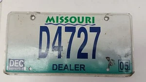 2005 MISSOURI License Plate D4727 - Picture 1 of 1