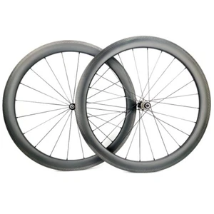 700C Ultra Light Road Bike Carbon Wheelset 50mm Depth Clincher 25mm Width - Picture 1 of 12