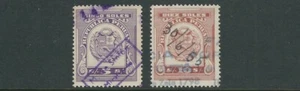 PERU circa(?) REVENUE, two different USED interesting cancels - Picture 1 of 1