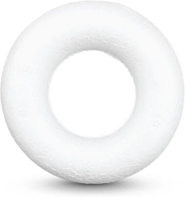 10 Stück Styropor Ringe 7 cm kleine Vollringe aus Styropor Kränze weiß Kranz - Bild 1 von 4