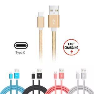 3m USB Type C Nylon Braided Fast Charging Data Cable USB-C Charger Lead 9ft - Picture 1 of 9