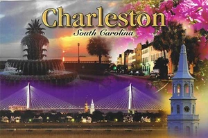 South Carolina Chrome Postcard Charleston Multi Views - Picture 1 of 2