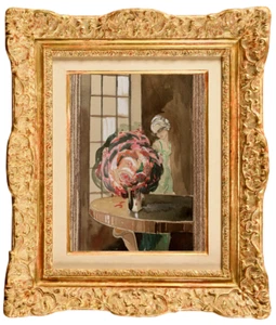 ALBERT FEUILLASTRE (1896 - 1976 ) BELLE SCENE ANIMEE 1930 ART DECO (100) - Picture 1 of 4