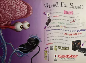 VTG 1995 Goldstar 3DO System Orig 2Pg Print Ad 41x27cm Brains-Eye-Popping NEX 05 - Picture 1 of 5