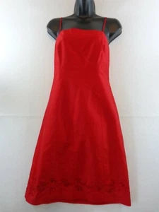 Ann Taylor Dress Women's 8P Red Sleeveless 100% Silk Embellished - Picture 1 of 10