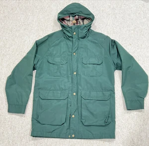 Woolrich Barn Herren Mantel MEDIUM GREEN Jacke Chore Wolle gefüttert Kapuze KARIERT USA - Bild 1 von 6