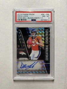 Drew Lock 2019 Panini Prizm Sensational Signatures Black Finite RC Auto 1/1 PSA  - Picture 1 of 2