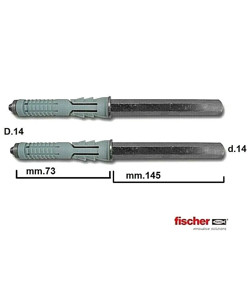 2 pz REGGIMENSOLA REGGI MENSOLE A SCOMPARSA 14 x 145 CON TASSELLO  A PRESSIONE - Immagine 1 di 1
