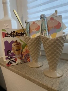 Eisbecher Waffeloptik Becher Depot Caffuccino Eiswaffel - Bild 1 von 7