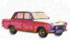 A4 Photo Limited Edition pencil FORD Cortina MK 1 1962 1966