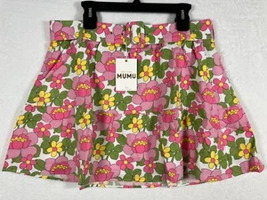 Show Me Your MuMu Linen Skirt Pink Floral Plus Size 2X Tropical Beach Mini NEW - Picture 1 of 12