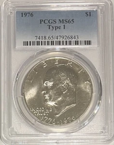 1976 P “Ike” Eisenhower $1 Dollar Type 1 PCGS MS65 - Picture 1 of 2