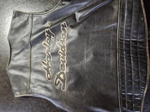 harley davidson leather vest Size L Preowned - Picture 1 of 3