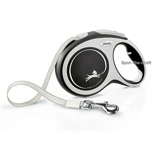 x Flexi Retractable Leash New Comfort Soft Grip Large 26 FT Tape Gray Black - Picture 1 of 8