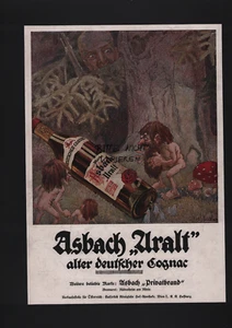 RÜDESHEIM, Werbung 1917, Hugo Asbach Weinbrand Asbach Uralt Deutscher Cognac - Bild 1 von 1
