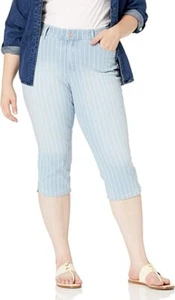MUJER TALLA 18 GLORIA VANDERBILT CONFORT CURVY CAPRI PUESTA DE SOL RAYAS ÍNDIGO NUEVO CON ETIQUETAS - Imagen 1 de 2