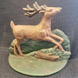 Vintage Doorstop Cast Iron Running Elk Williston SC Hunting Club - Picture 1 of 3