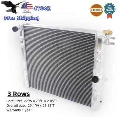 Radiador de 3 filas para Jeep Wrangler JK JKU 2008-2017 2016. Rubicón Sahara ilimitado Foto 1 de 4