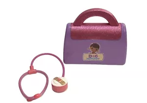 Doc McStuffins Doctor Bag Stethoscope Pretend Doctors Pink Purple Glitter Bag - Picture 1 of 5