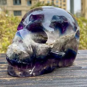 1.24LB Natural zebra stone column /black stripes/purple fluorite symbiosis - Picture 1 of 17