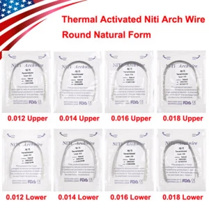 USA Dental Ortho Super Elastico Termico Attivato Arco Rotondo Fili Forma Naturale - Foto 1 di 19