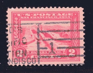 US STAMP #398 -- 2c PANAMA-PACIFIC --- XF -- USED -- GRADED 90J - Picture 1 of 3