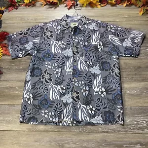 Hawaiian Shirt Size Large Gray Button Down by Eastern Mountain Sport Men’s Gear - Picture 1 of 12