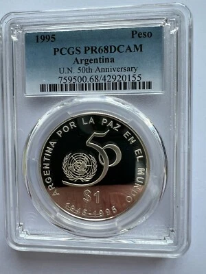 Argentina 1995 - Peso - ONU - PCGS PR68DCAM-- Foto 1 de 2