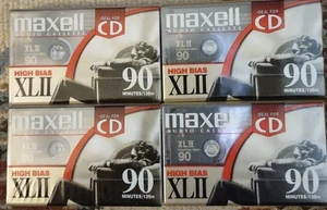 4 New Sealed Maxell XL ll 90 Minutes Blank Cassettes Type 2 High Bias Audio - Picture 1 of 2