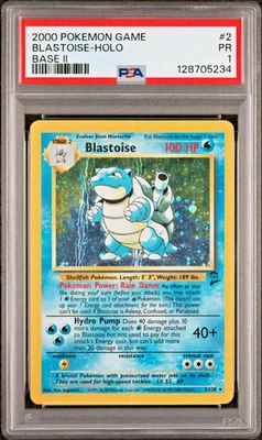 PSA 1 PR 2000 Base Set II Blastoise 2/130 Holo Foil WOTC Unlimited Pokemon - Image 1 of 2