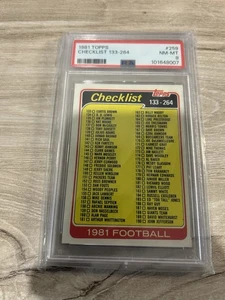 1981 Topps Football Checklist Cards 133-264 #259 PSA 8 - Picture 1 of 2