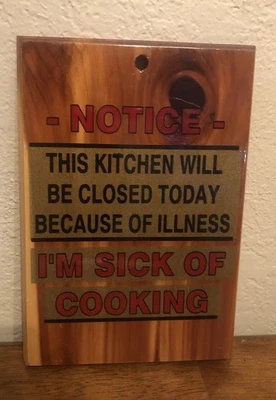 Letrero de placa de pared de cocina de madera vintage - Estoy harto del humor de cocina  Foto 1 de 3