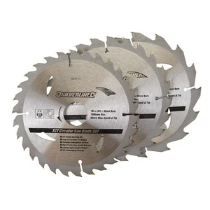 TCT Circular Saw Blades 16, 24, 30T 3pk - Silverline - 624327 - Picture 1 of 3