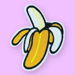 BANANA PELATA GRANDE DIMENSIONE POTASSIO ALIMENTO FERRO GIALLO SU TOPPA 4,2" X 3,5" - Foto 1 di 3