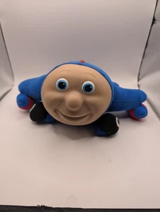 Vintage Jay Jay Jet Plane Plush Rubber Face 9 Inches Kidpower 1997 Blue AirPlane - Picture 1 of 10
