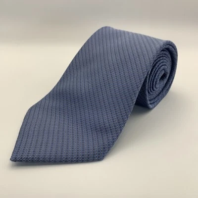 Corbata Pronto Uomo Azul Rayas Texturizada 100% Seda Hecha a Mano 3 3/4" An x 59” L Foto 1 de 4