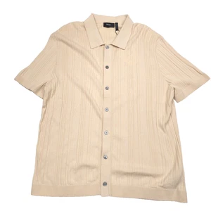 $195 Theory Cairn Tactile Cotton Button Down Sweater Shirt Mens Size Large - Picture 1 of 7