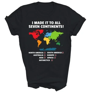 World Traveler Seven Continents 7 Continents Unisex Shirt Gift - Picture 1 of 5